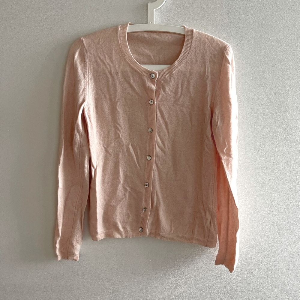 Pastel pink cashmere cardigan